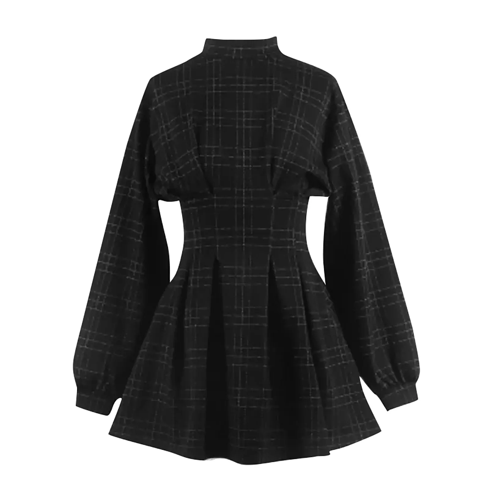 

Vintage Elegant Show Body Check Waist Dress Small Black Dress Female Clothing Streetwear Street Style платье женское