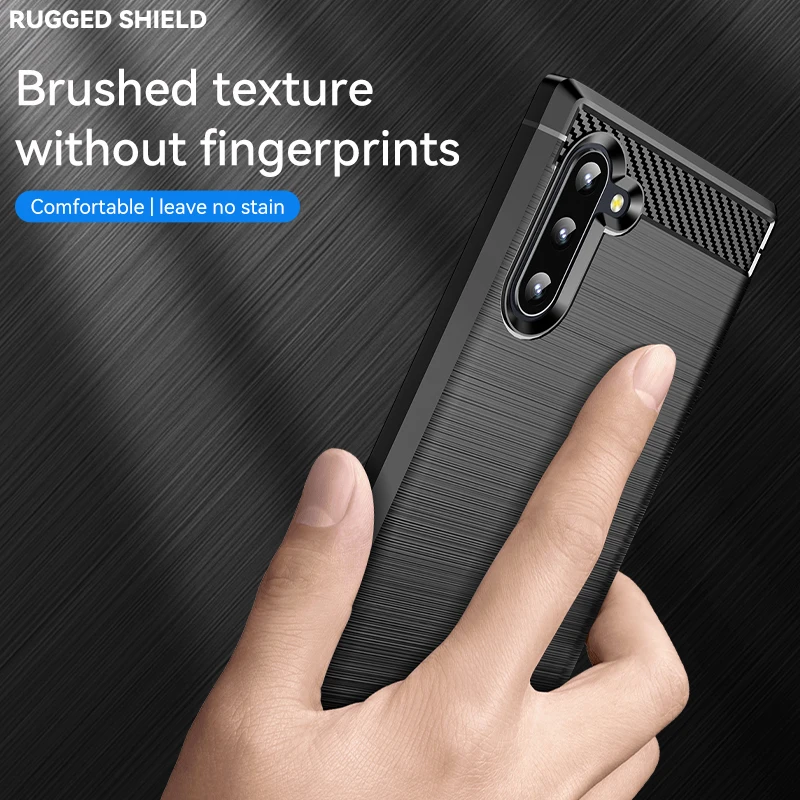 Premium Carbon Fiber TPU Phone Case with Soft Silicone Frame and Fabric Back Cover