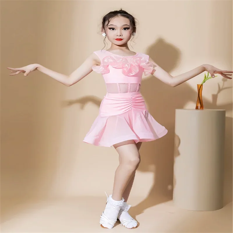 Girls Latin Dance Competition Dress Kids Performance Dancing Dresses Stage Chacha Tango Rumba Samba Latin Dance Costume