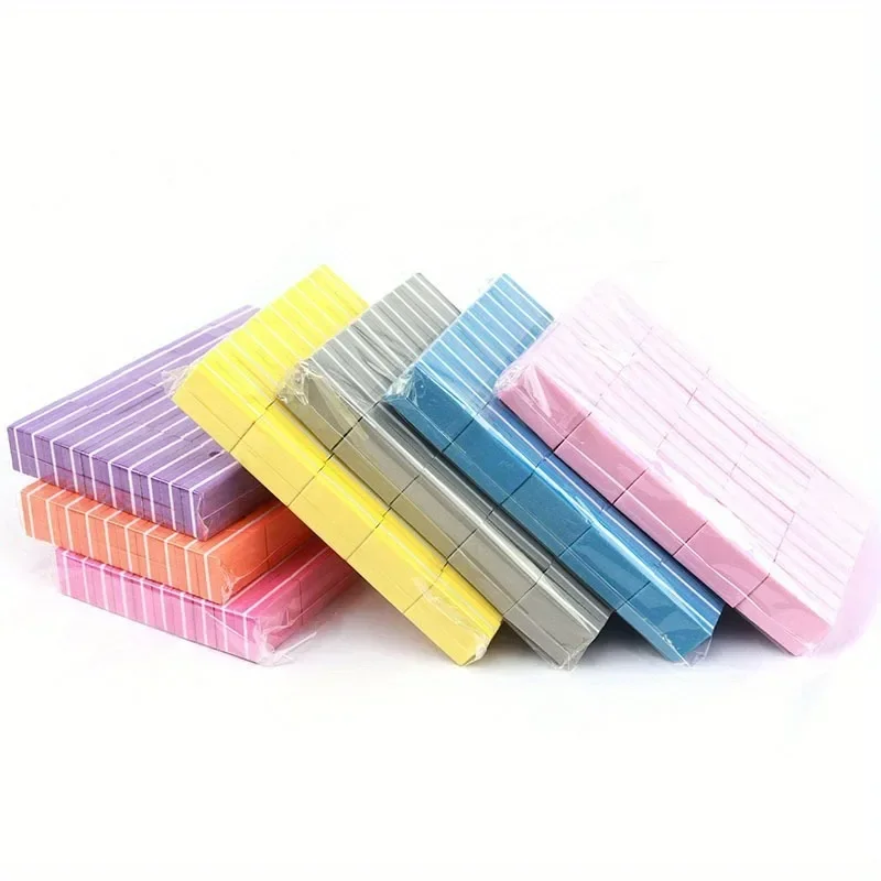 50Pcs 네일 연마 스폰지 미니 작은 사각형 양면 연마 및 수리 네일 파일 두부 블록