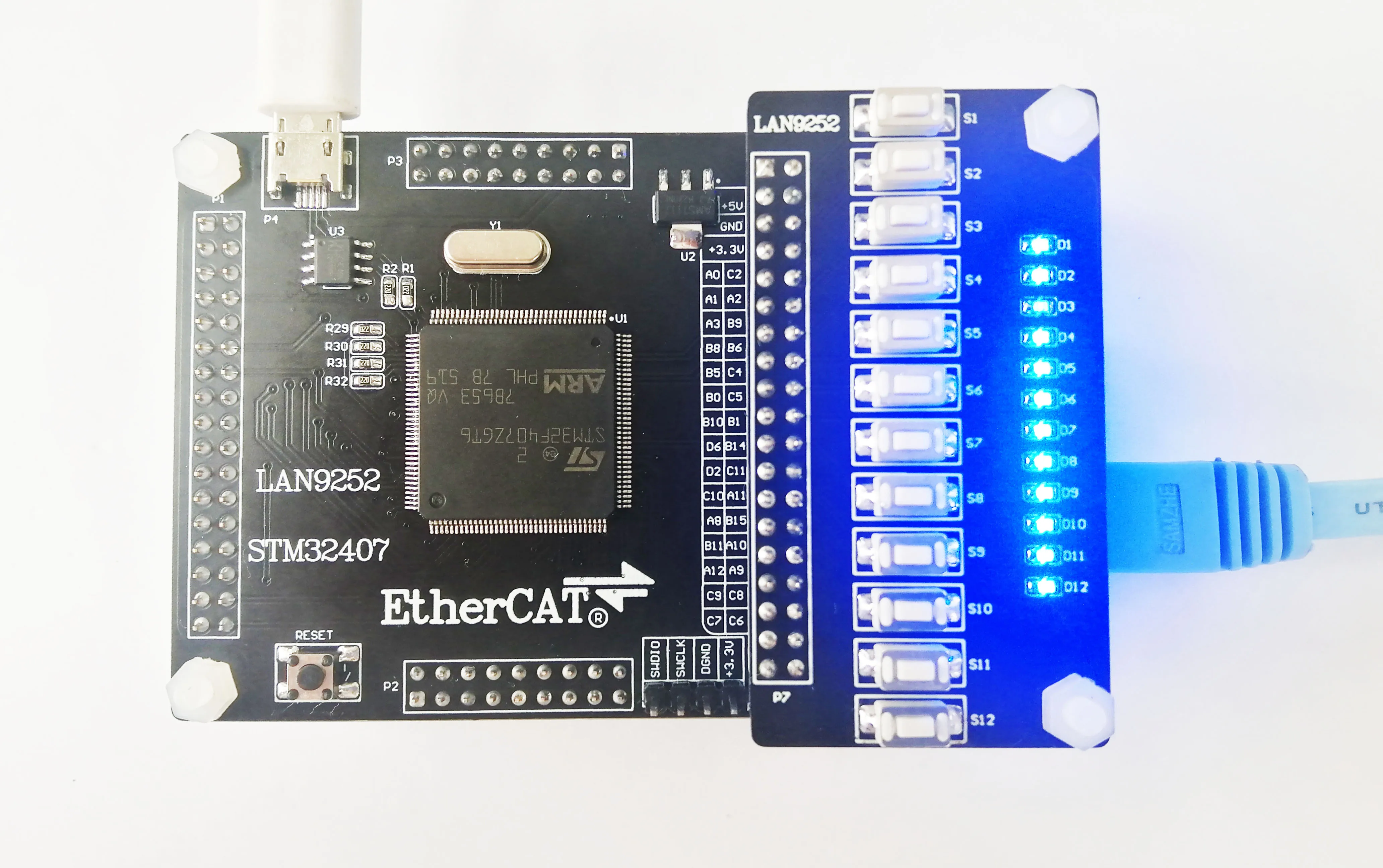 

Макетная плата LAN9252 LAN9252 Slave LAN9252, EtherCAT Slave 32IO CIA402