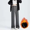 Maternity Fleece-Lined Warm Outerwear Pants For Pregnant Women Plus Size Non-Hiding Straight-Leg Design For Autumn Winter 3