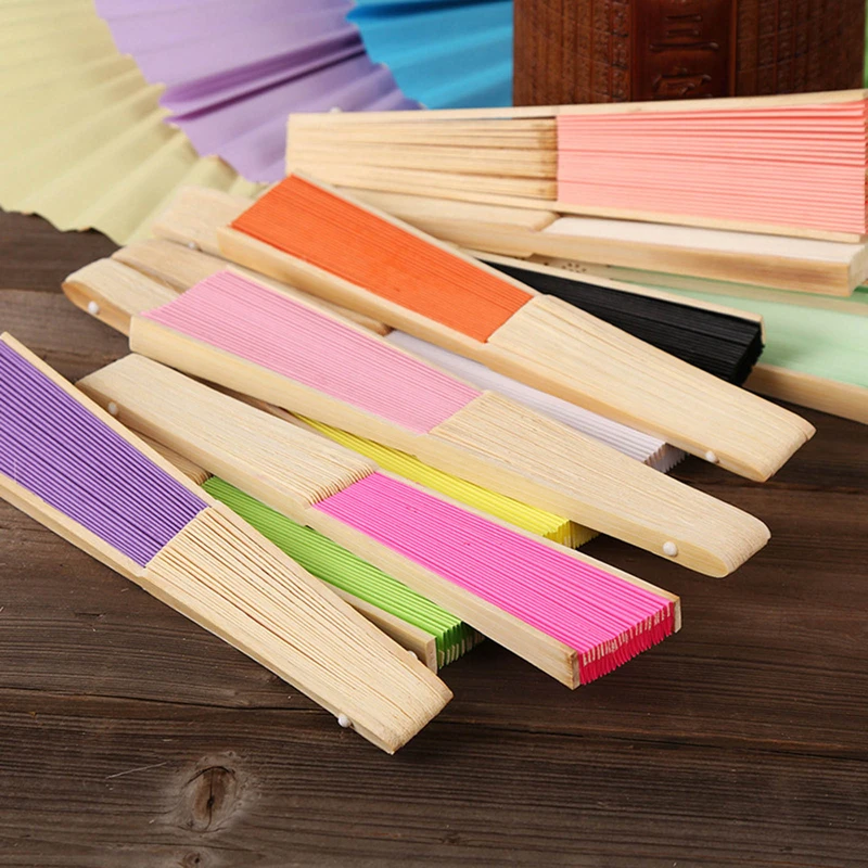 Folding Fan Hand Fan 1Pc Paper Bamboo Folding Hand Fan Wedding Personalized Fsahion Fans Party Decor Art Craft Chinese Dance Fan Home Ornaments Gifts
