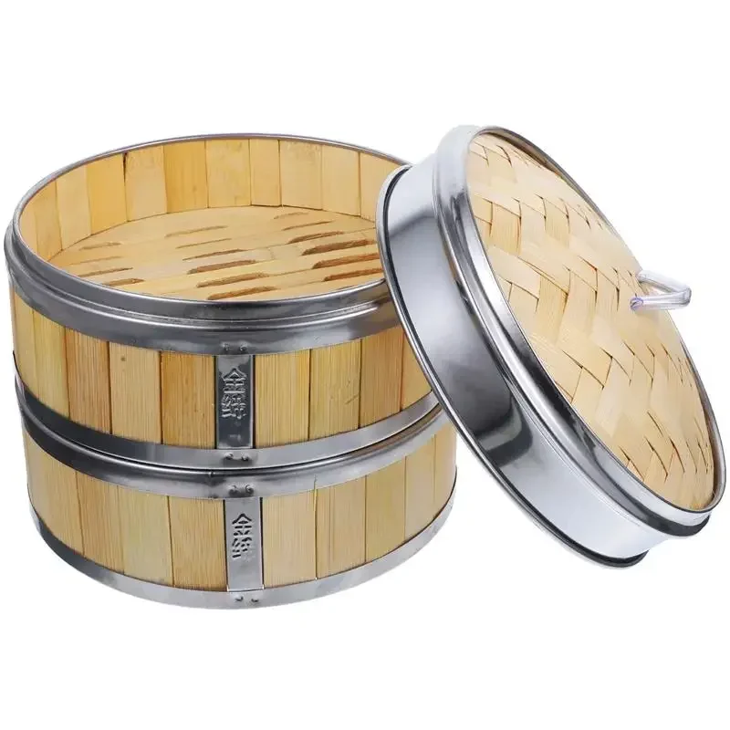 

Buns Rice Dumpling Kitchen Steamer Stuffed Chinese Steamed Random) Bamboo Basket Rack (lid, Asian Steaming