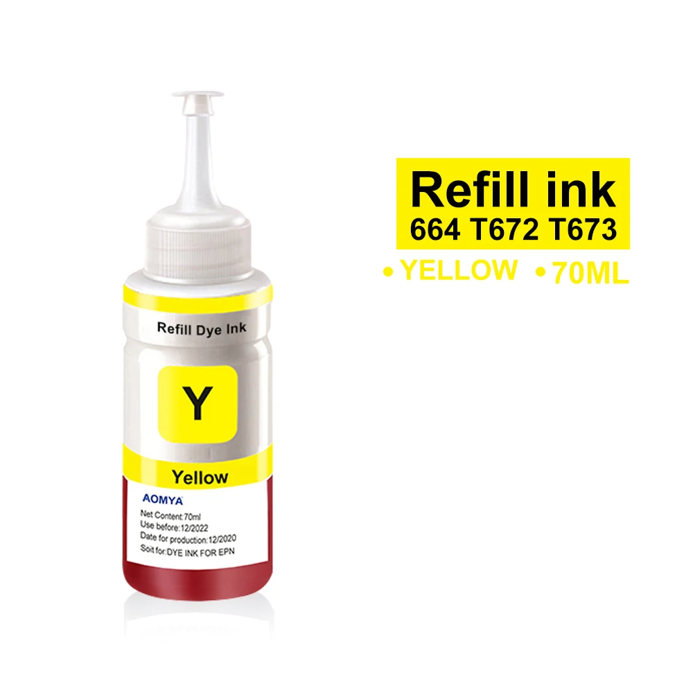 Aomya Dye Refill Ink Kit 4*70ml For Epson L365 L355 L300 L100 L110 L200 L210 L120 L130 L1300 L220 L310 L555 L565 Printer dye ink kit ink refill kit dye ink refill inkjet printer ink ink cartridge refill kit ink refill inkjet printer refill tool