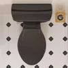 Two Piece Elongated Toilets ADA Chair Comfort Height 16.5" Powerful Single Flush 1.28 GPF 12” Rough in With Side Trip Lever 3