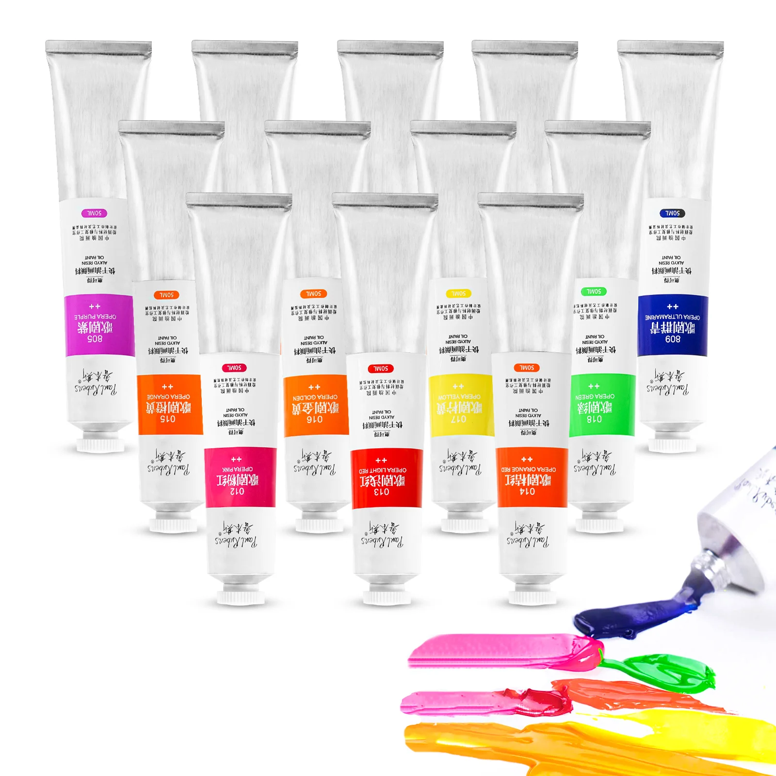 Paul Rubens Professional Oil Paint 12 Colors 50ml Large Tubes with High Saturation Art Supplies for Artists Students Beginners