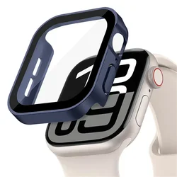Premium Tempered Glass Bumper Cover for Apple Watch - Ultra Clear Screen Protector (Matte midnight 04)