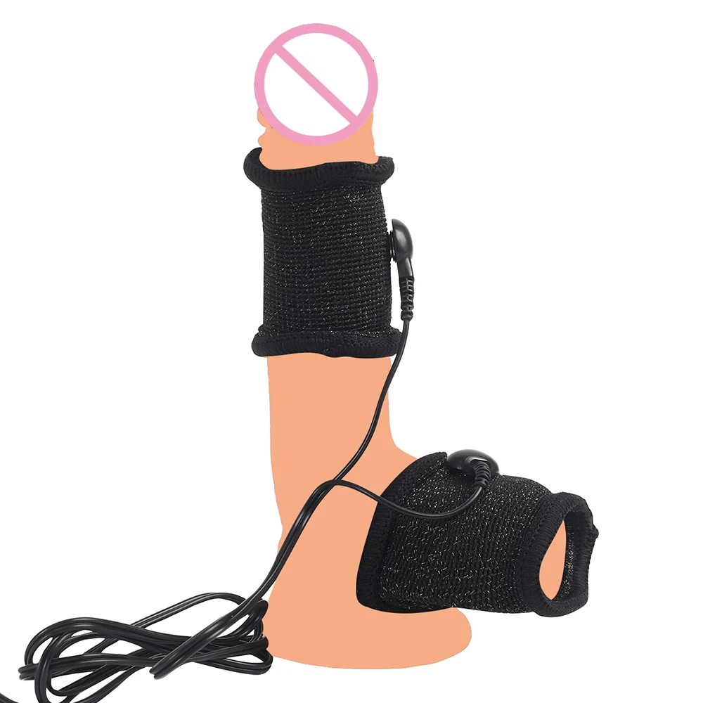 Bdsm Electric Shock Penis Ring E-stim Cock Ring Chastity Cage Sex Toy For Man Electro Stimulation Penis Massage Accessories&Host