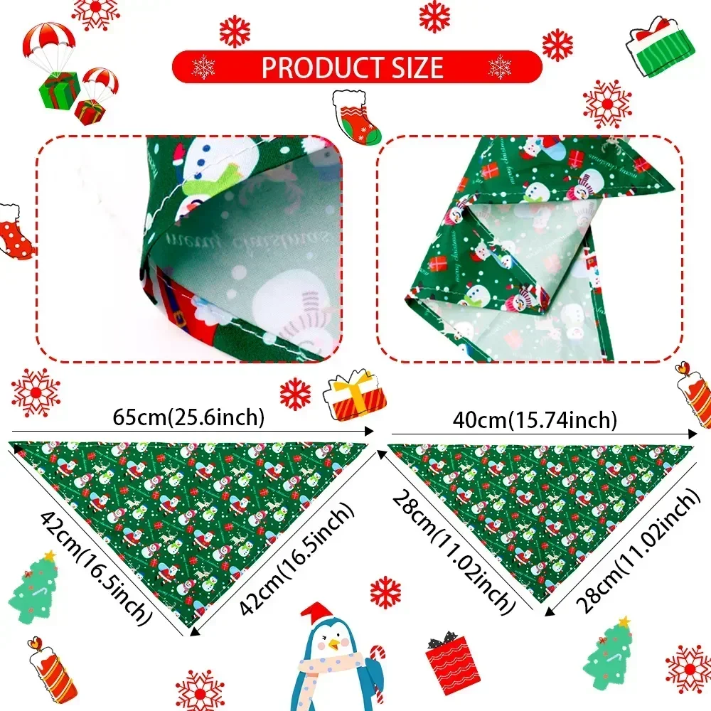 Christmas Bandana Pet Small Dog Scarf Bandanas Cotton Adjustable Personalized Puppy Cat Dog Bibs Pet Supplier Dog Accessories