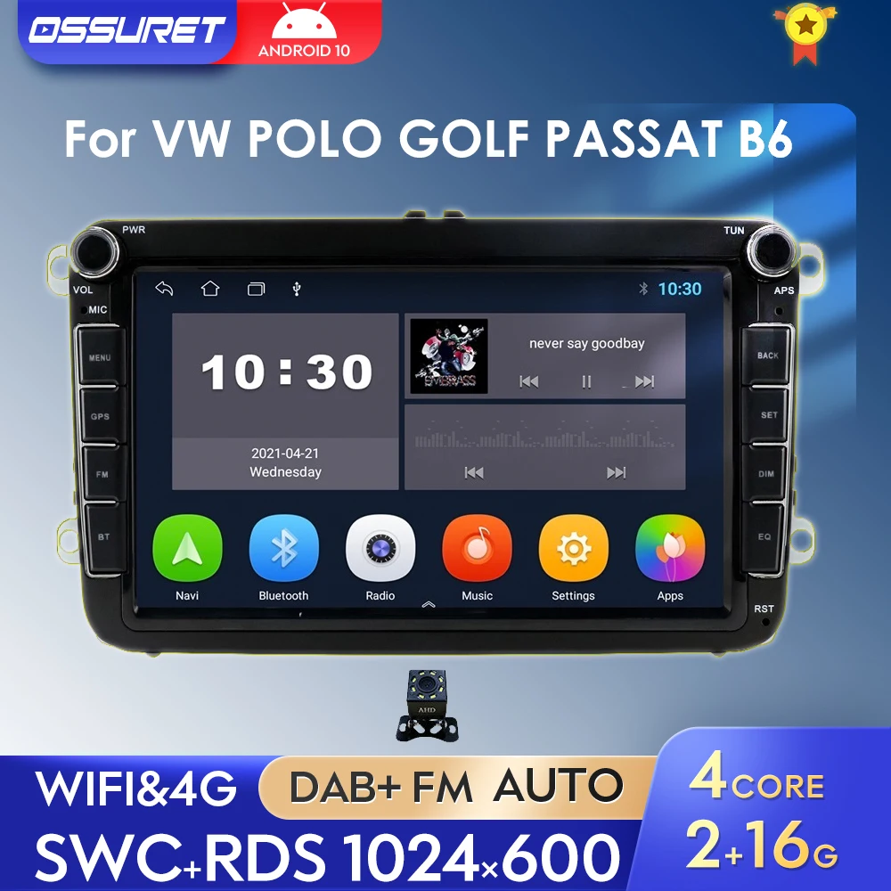 Мультимедийная магнитола для VW POLO GOLF 5 PASSAT SKODA SEAT TOURAN TIGUAN JETTA RDS 8 дюймов Android 10 |