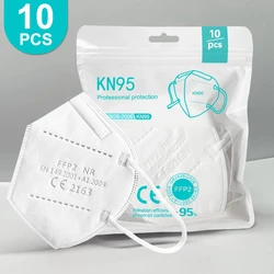 Multi - Color FFP2 Masks - Pack of 10, CE Approved, 95% Filtration Efficiency (Kn95 - white - 10pcs)