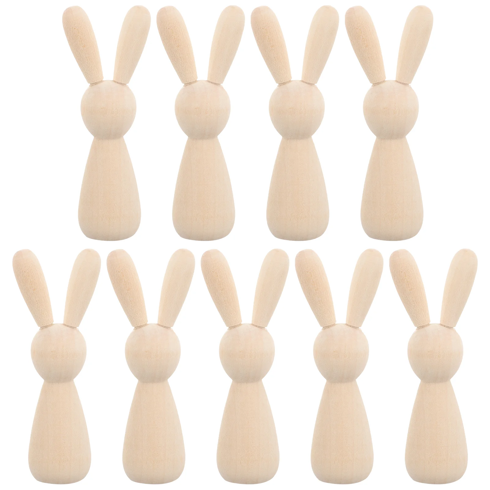 

Unfinished Wooden Peg Dolls Peg Rabbit Wooden Figures Blank Peg Doll Rabbit For Diy