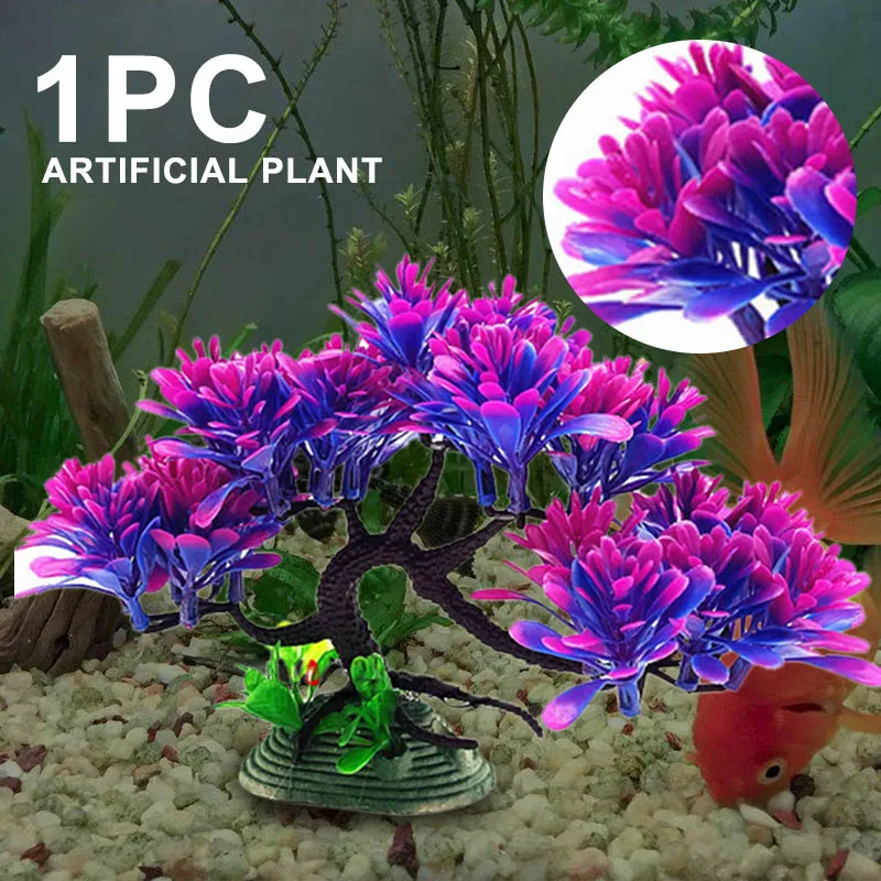 New 1PC Aquarium Artificial Pine Vivid Water Plants Fish Tank Simulation Plant Decor