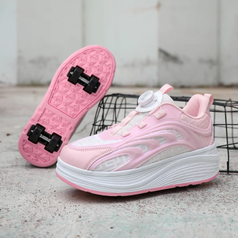 

Roller Skate Shoes Kids Spring 2023 Fashion Sports Sneaker Boys Girls Toys Gift Children 4 Wheels Games Roller Skates Shoes