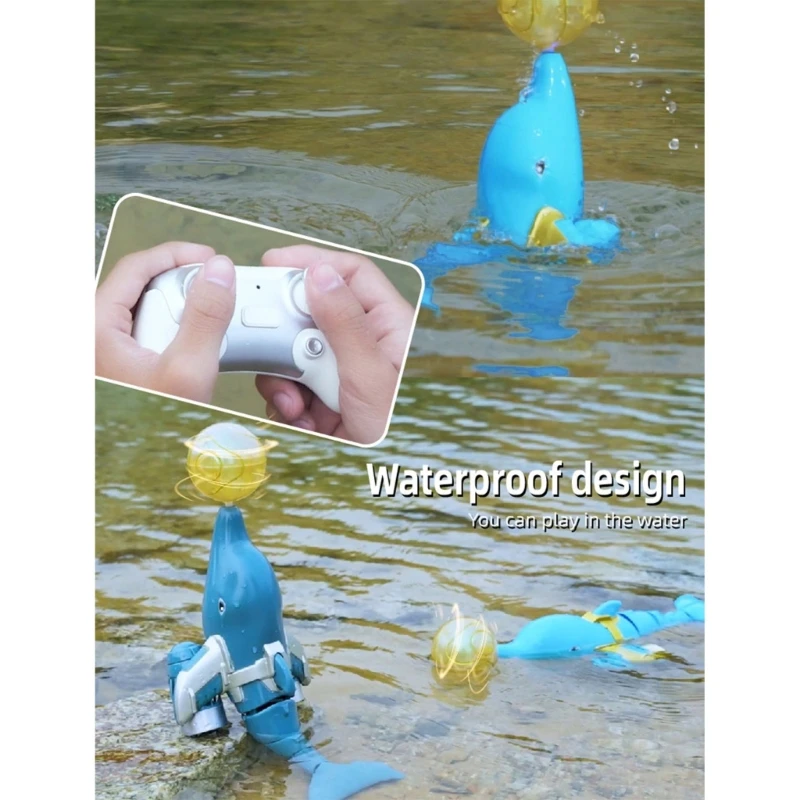 Electric Light Up Dolphin Toy for Kids 2.4G Animal Boat with Rotate Sphere Child Collectable Toy Adult Birthday Gift 5
