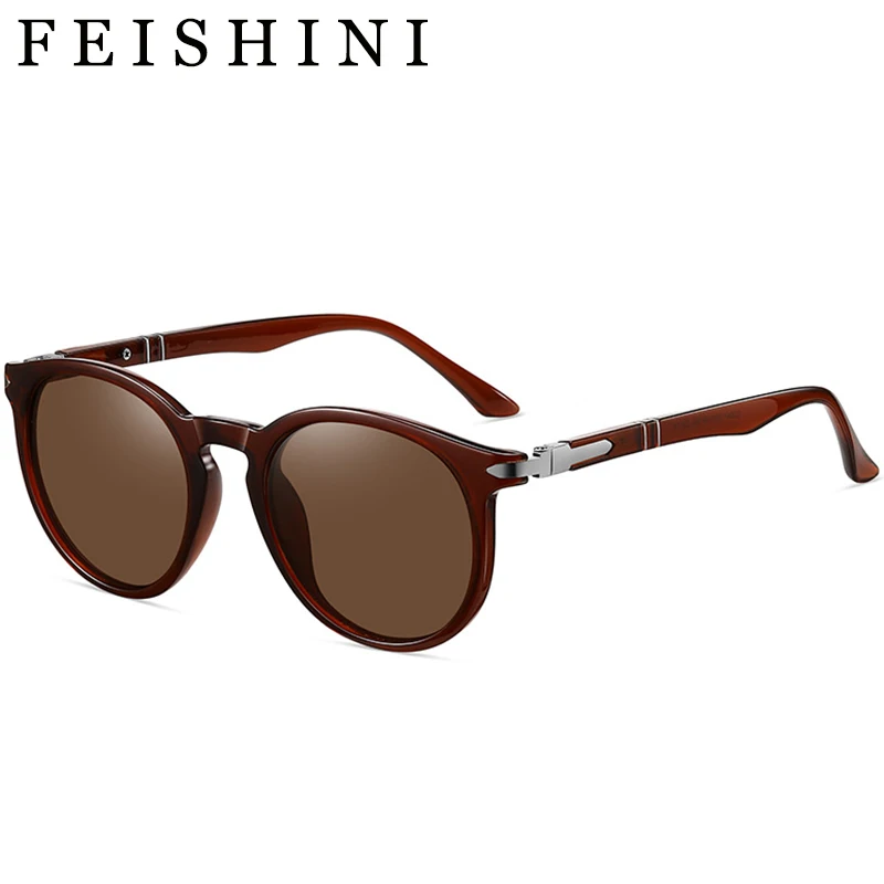 

FEISHINI Gothic Steampunk Round Sunglasses Men 2024 Punk Goggle Luxury Fashion Sun Glasses Women Vintage Oculos Female Shades