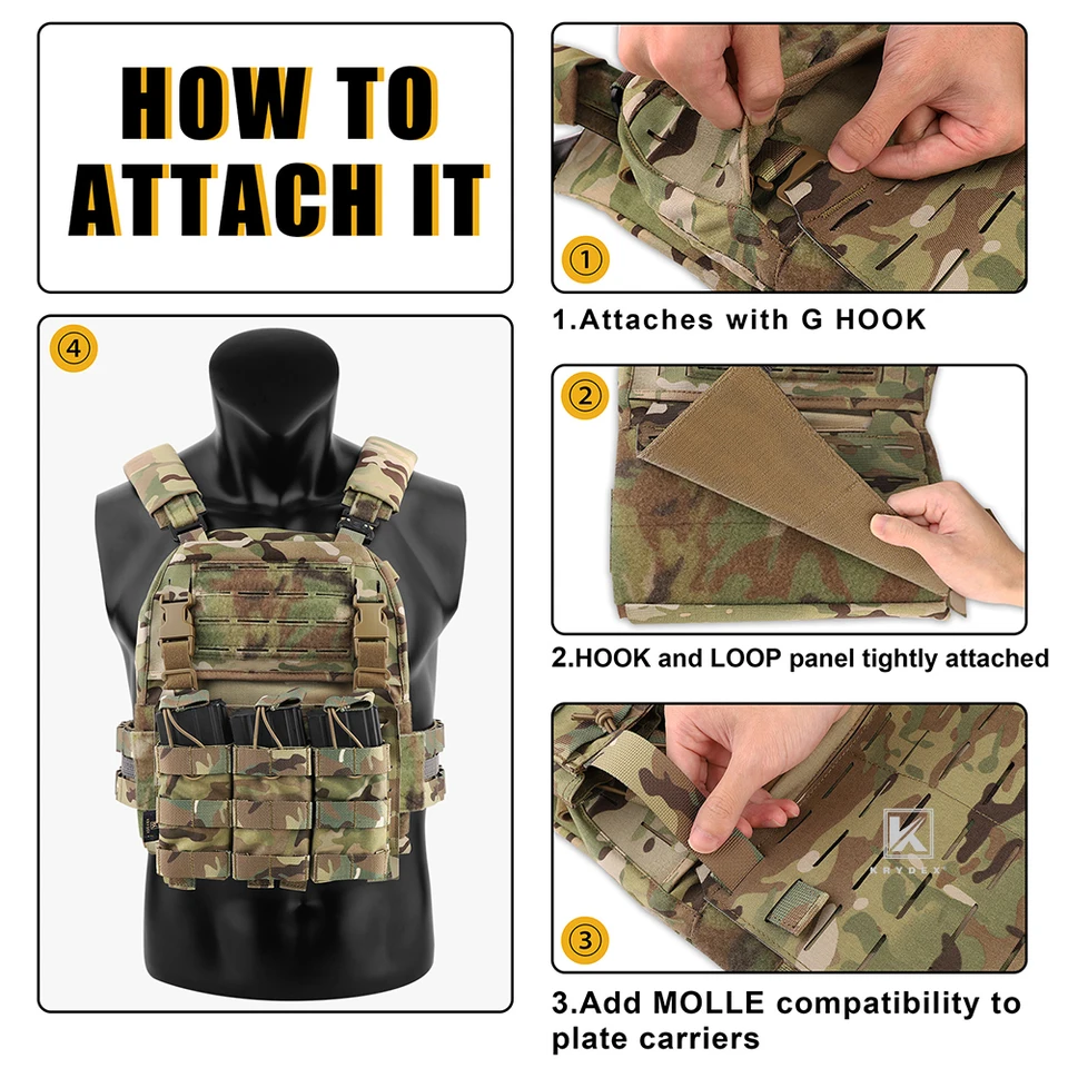 Accessoires de la série tactique MOLLE, panneau de gilet tactique, panneau suspendu à rabat avant pour plate-forme de poitrine tactique, porte-gilet de chasse Accessoires de la série tactique MOLLE, panneau de gilet tactique, panneau suspendu à rabat avant pour plate-forme de poitrine tactique, porte-gilet de chasse