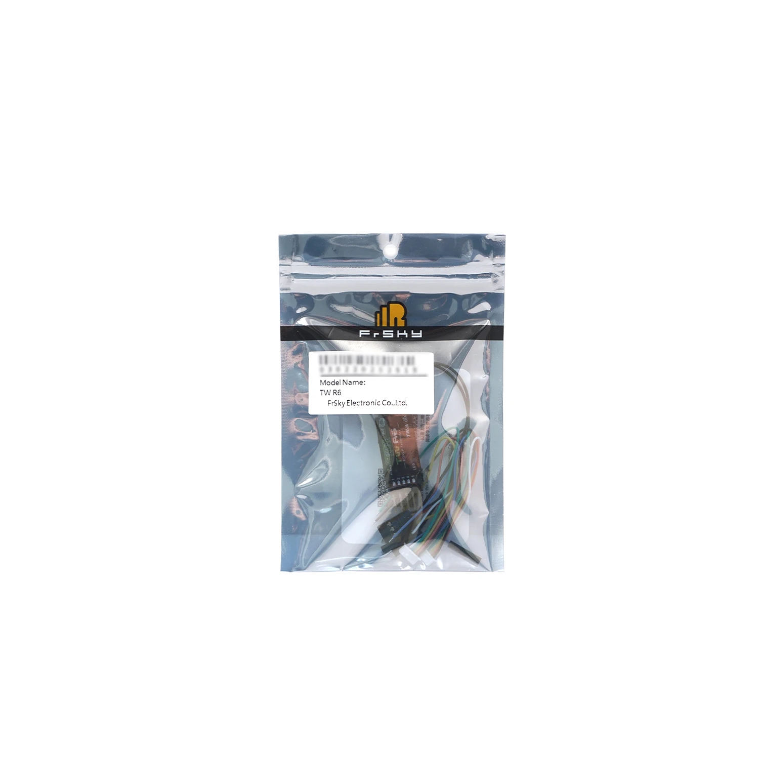 Récepteur FrSky TW R6 avec antennes dépliées, idéal pour télémétrie sur drone RC