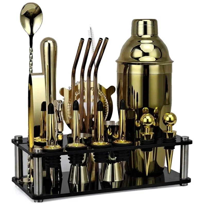 Cocktail Shaker Cocktail Bar Tools 20piece Complete professional cocktail boston shaker drinks Bartender kit cocktail mixer Set household utensils for hospitality