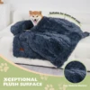 Dog Couch Bed Mat Fluffy Plush Dog Sofa Bed with Blanket, Pet Protector with Removable Washable Cover for Medium and Large Dogs 1