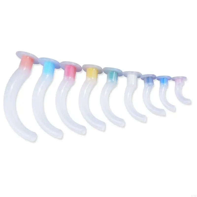 920L 9 Pieces Disposable Patient Air Tube Guide, Mixed, , White, Guedel Color Code, First Aid Airway Tube