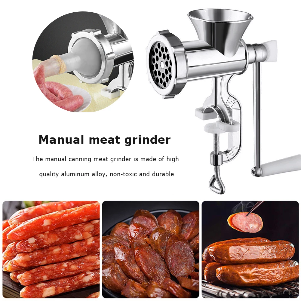 Manual Meat Grinder Noodle Sausage Handheld Making Gadgets Aluminium Alloy  Mincer Home Kitchen Cooking Food Processor Tools - AliExpress