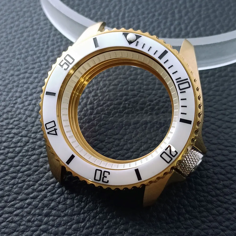 42mm Gold/Rose Gold Steel Watch Case with Sapphire Glass and 22mm Strap