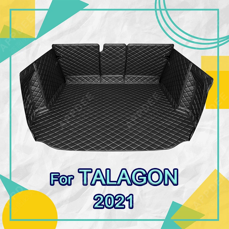 

Автомобильный коврик для багажника с полным покрытием для VOLKSWAGEN VW TALAGON 6-Seat 2021, автомобильный коврик для багажника, подкладка для груза, защитные аксессуары для интерьера