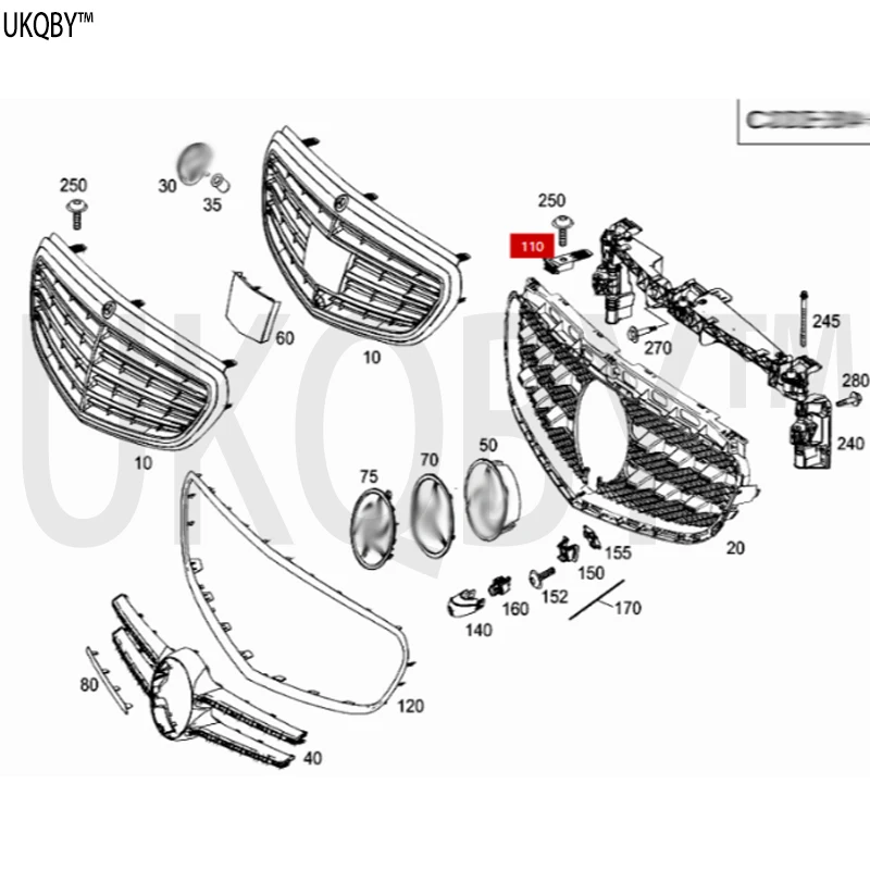 Me rc ed es Be nz A2128855514 브래킷 커버 - 브래킷, 오른쪽 A2128855414