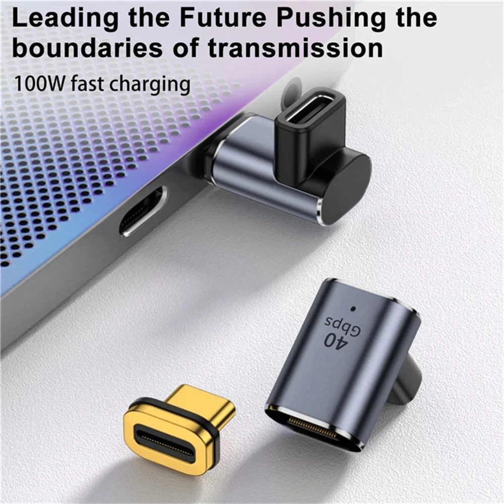 Adaptateur USB-C Magnétique 100W PD + Transfert Données - Aluminium - Neuf Sous Blister