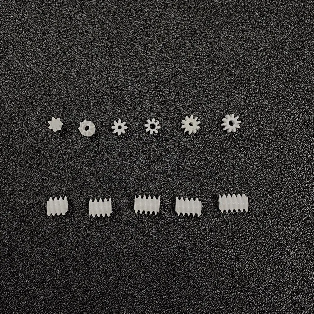 10pcs 0.5M Plastic Gear 7/8/10 Teeth Toy RC Model Car 1mm/2mm Shaft Motor Transmission Pinion Gear 6mm Worm Helical Gears motor gear transmission gear