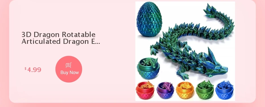 Description Picture 3 of item3D Printed Dragon Rotatable Articulated Dragons Western Style Crystal Dragon Home Office Desktop CraftS Ornament Creative Gifts