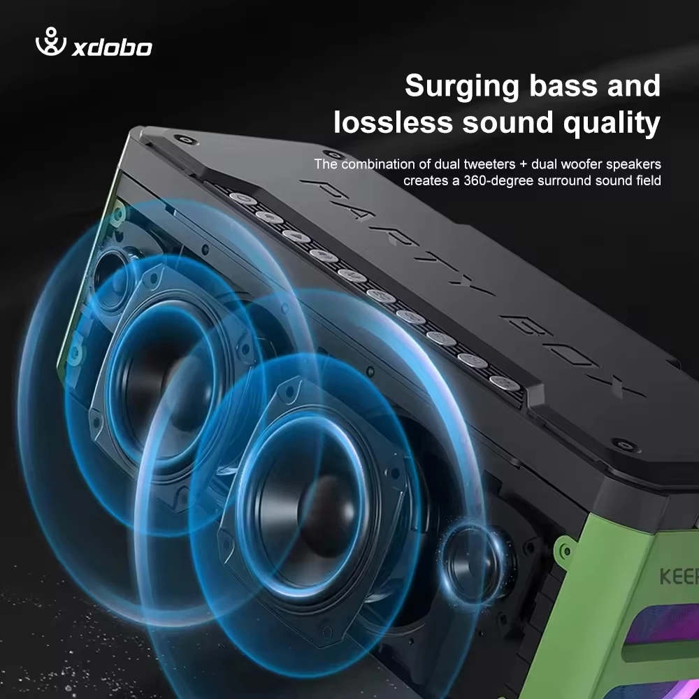 XDOBO partybox 1985 Hot selling portable outdoor party 130W wireless Blue tooth subwoofer speaker Home Theater Sound system