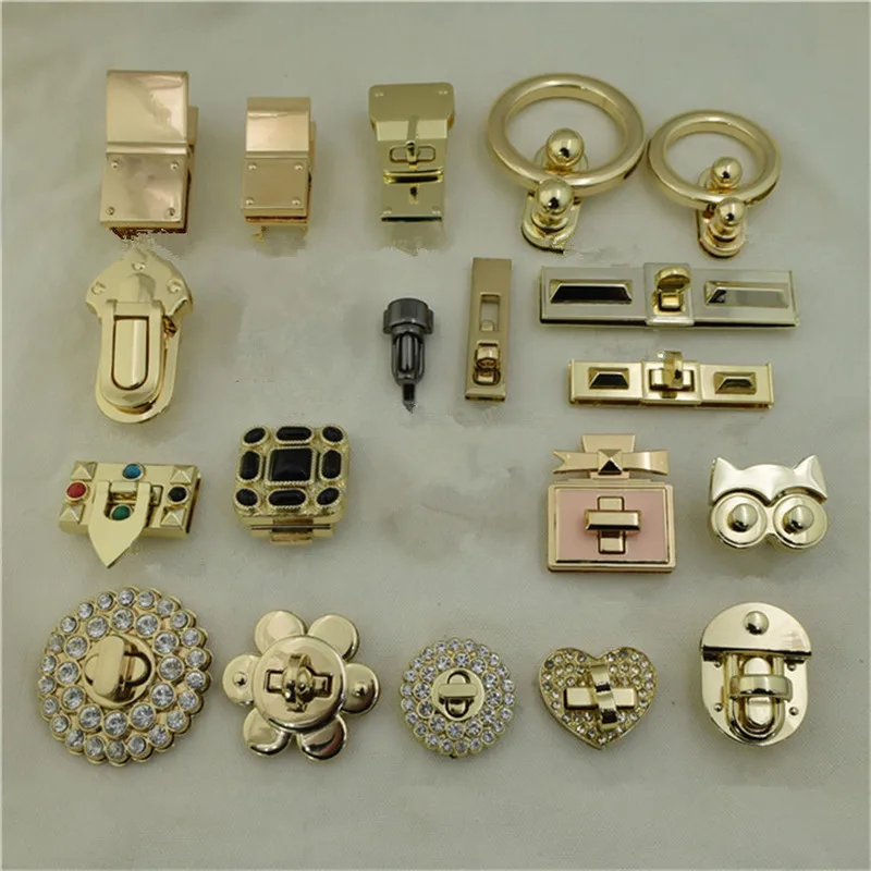 1Pc Meetee Metal Clasp Turn Lock Twist Locks Round Rectangle Bag Decor  Buckles DIY Handbag Purse Hardware Replace Accessories