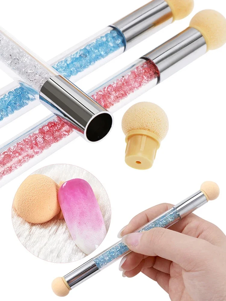 Sponge Heads Replacement Nails Art Gel Polish Color Gradient Brush Glitter Powder Dotting Pen For Manicure Accessories Tools 3