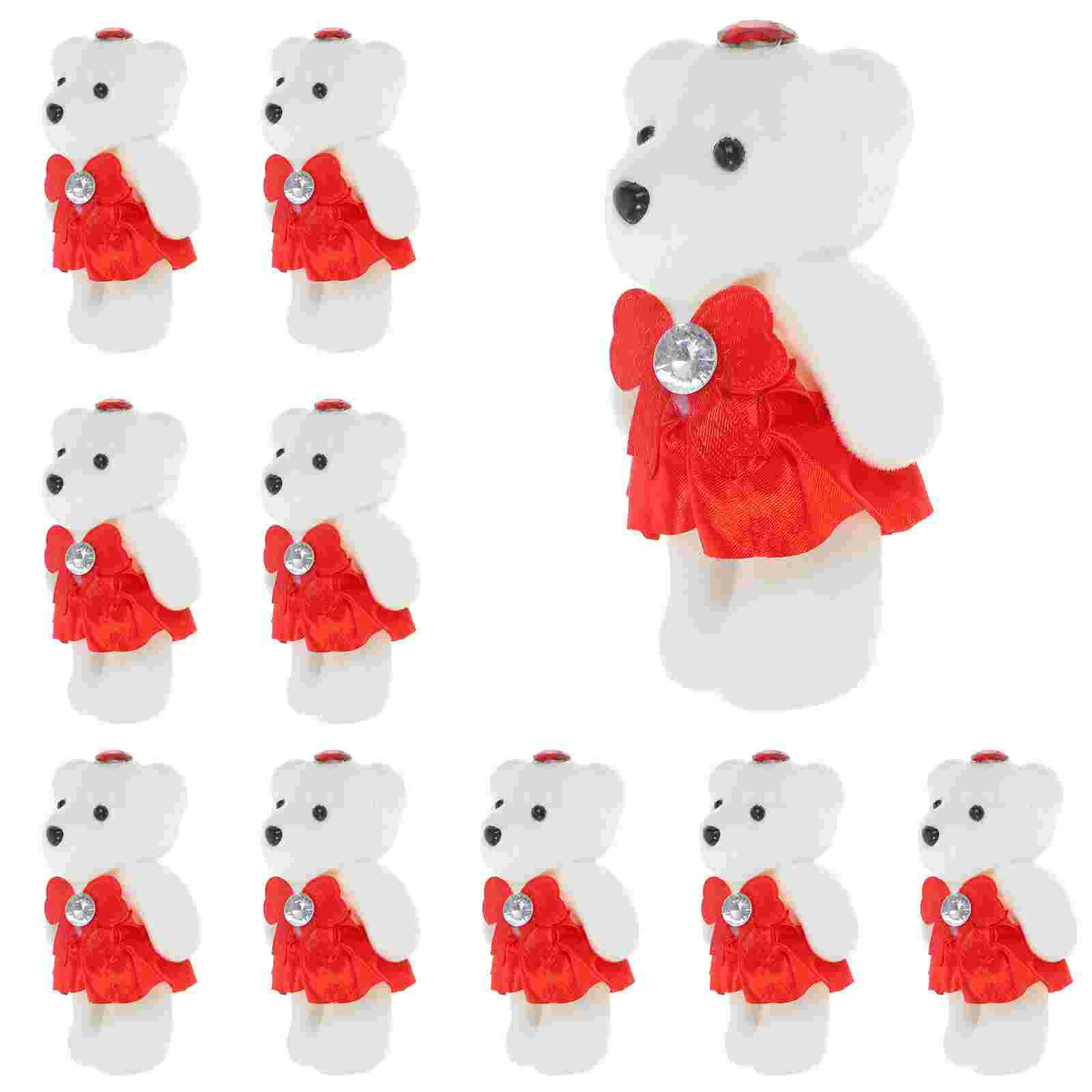 

10 Pcs Bear Ornament Plush Toy Small Stuffed Animal For Teens Ornaments Soft
