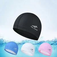 Swimming Caps PU Waterproof Unisex Women Men Swim Hat Stretch Elastic Swimming Pool Accessories Swimming Cap Ear Protection 1