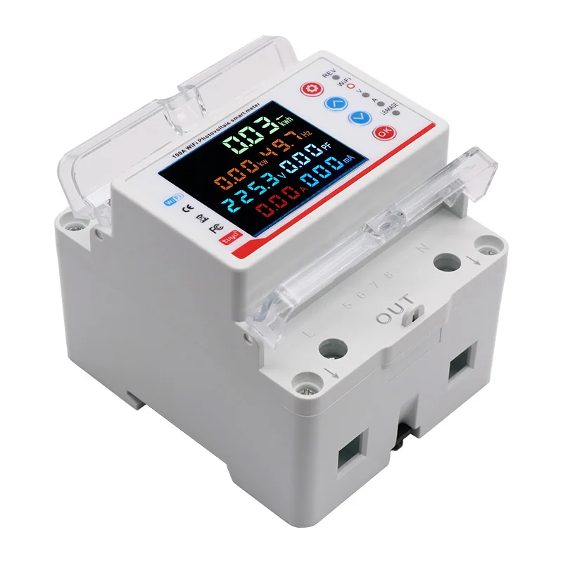 Tuya Smart Life WiFi Single Phase 100A Energy monitor Two-way Prepaid Meter Auto-reclosing Voltage Current Protector Timer