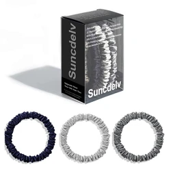 Luxurious Mulberry Silk Skinny Scrunchies Set - Anti - Crease, Gentle & Durable Hair Accessory (3PCS Color 19)