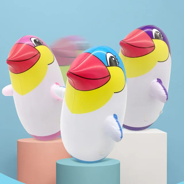 Tumblerpenguin Poly Roly Inflatable Balloon Animal Time Toys Figurine Decor Adorable Baby Creative Foil Chiming Crystal Statue 4