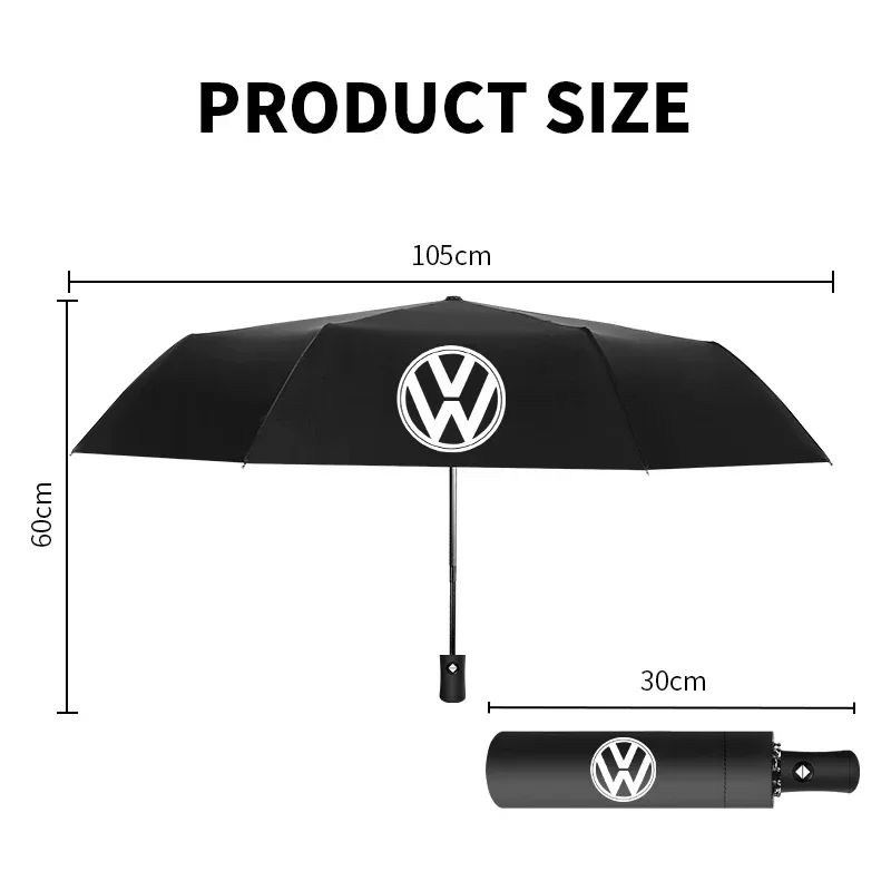 자동차 모델 로고 우산 자동차 자외선 차단 액세서리 VW 골프 티구안 제타 트랜스포터 파사트 T5 폴로 투란 시로코 아테온