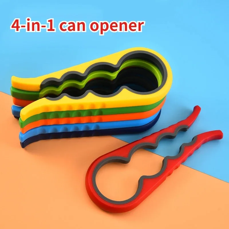 4-in-1 Universal Jar Opener Multifunction Handy Screw Cap Jar Openers Can Lid Opener Bottle Can Lid Grip Wrench Kitchen Gadgets