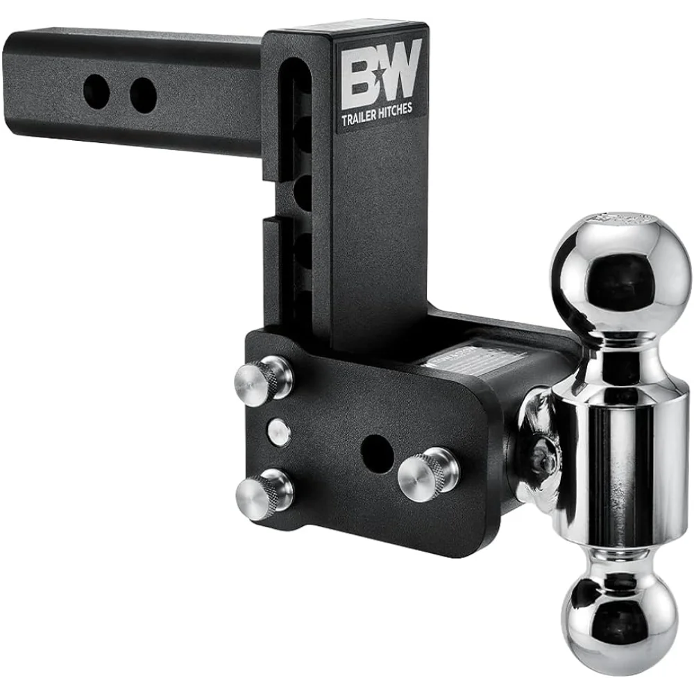 

B&W Trailer Hitches Tow & Stow Adjustable Trailer Hitch Ball Mount - Fits 2" Receiver, Dual Ball (2" x 2-5/16"), 5" Drop