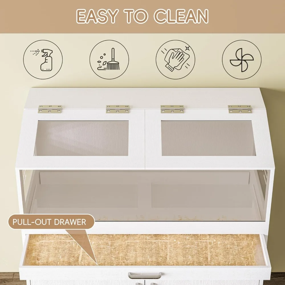 Hamster Cage with Storage Cabinet, Guinea Pig Cage for Small Animals, Large Hamster Cage and Habitat with Easy View Acrylic 3