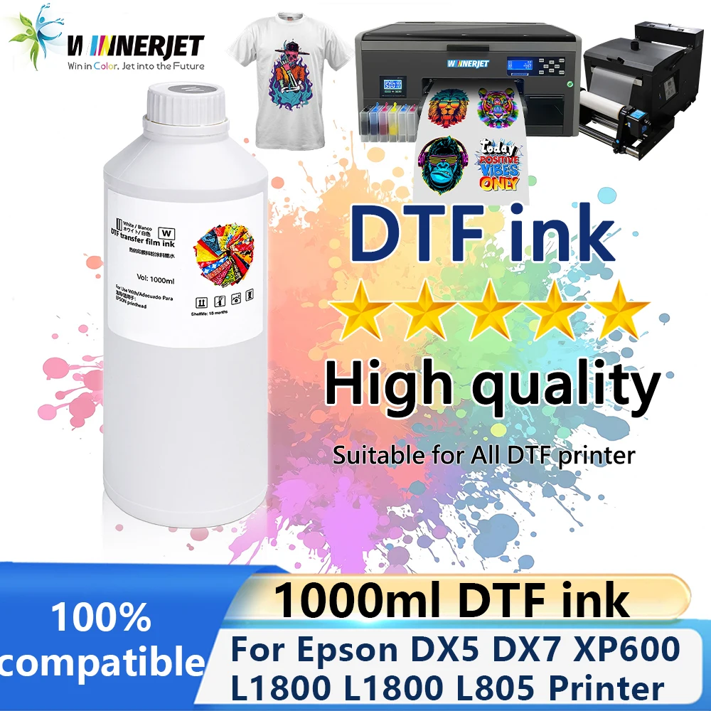 위너젯 고품질 DTF 잉크 (알라 프린터용) XP600 L1800 L800 L805 프린터용 프린트 노즐