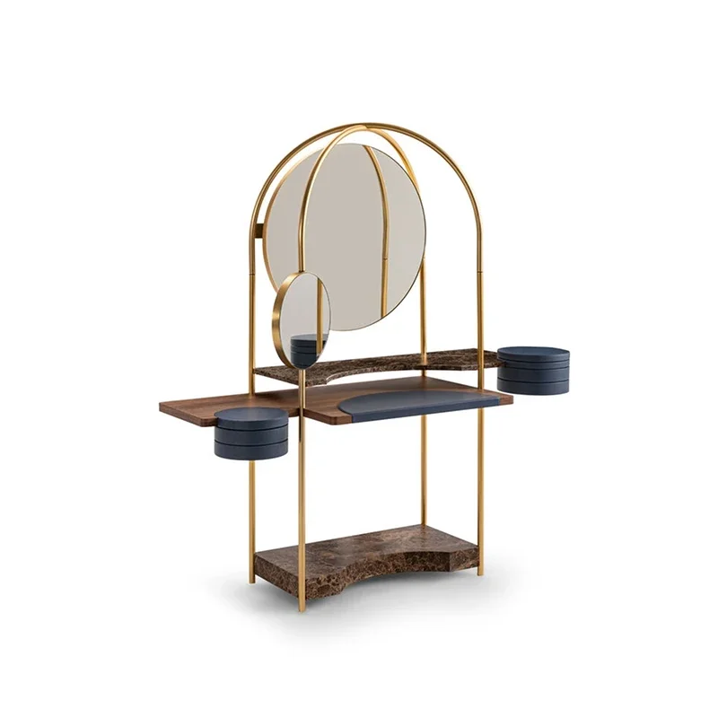 

Italian Minimalist High Sense Modern Designer Household Stainless Steel Makeup Table