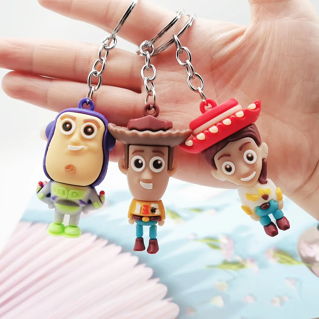 Disney Anime Toy Story Woody Buzz Fashion Toy Figures Portachiavi Cartoon Portachiavi Compleanno Regali Unisex Nuovo