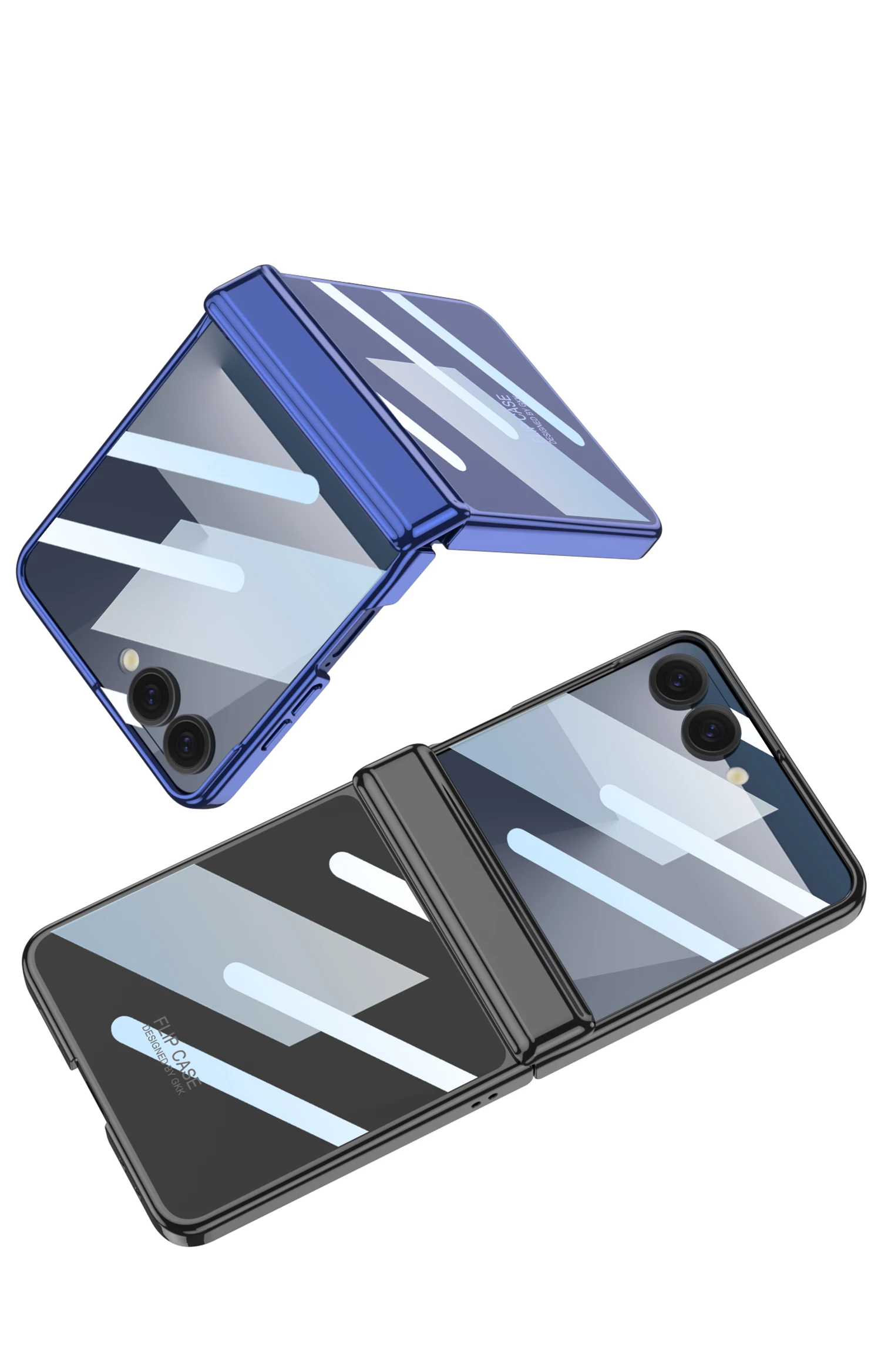 Magnetic Hinge Plating Clear Case for Samsung Galaxy Z Flip 7 6 Outer Screen Pro