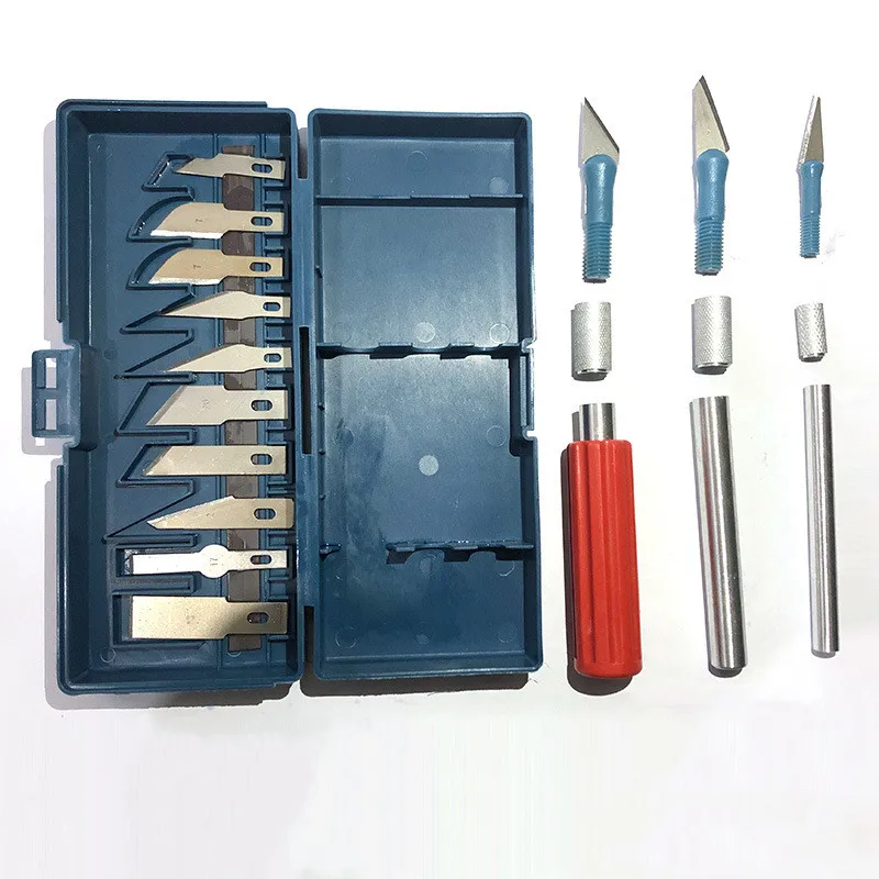 13Pcs/Set Multifunction Scalpel Knife Tools Set Metal Blade Handle Unboxing Carving Non-Slip Knife Safety Cutter Paper Knife